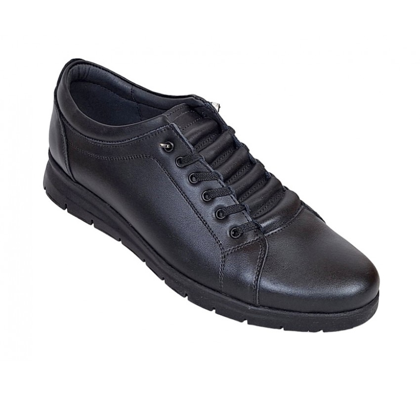 Pantofi barbati casual din piele naturala, negru - TIPON