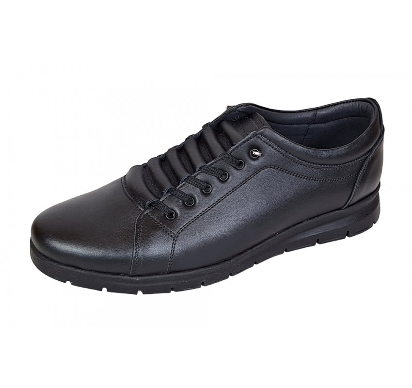 Pantofi barbati casual din piele naturala, negru - TIPON