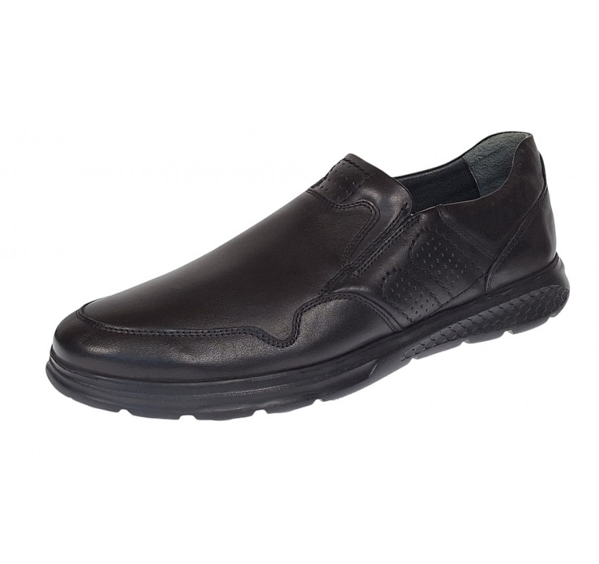 Pantofi barbati casual, foarte comozi din piele naturala Negru VIK777N