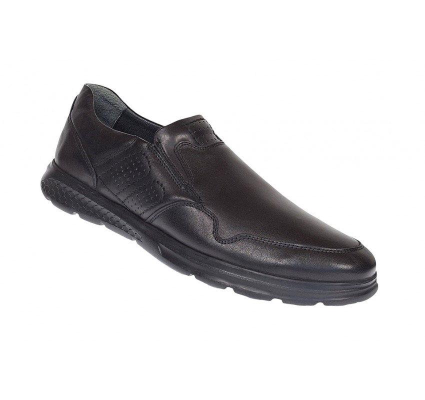 Pantofi barbati casual, foarte comozi din piele naturala Negru VIK777N