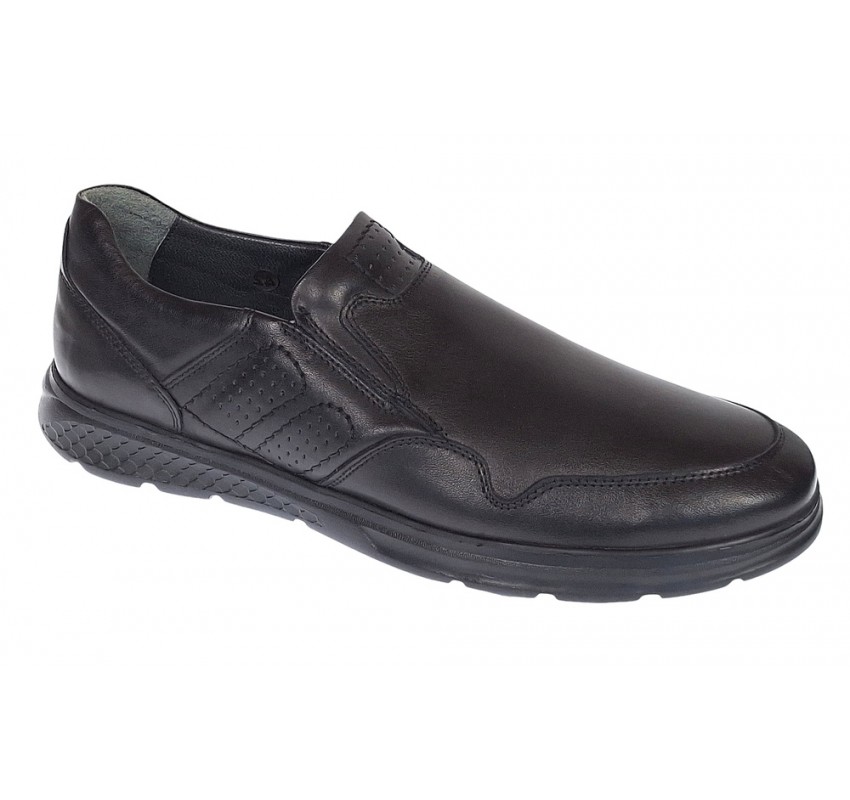 Pantofi barbati casual, foarte comozi din piele naturala Negru VIK777N